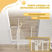 PawHut Cancelletto per Cani Estensibile con 4 Viti Regolabili, in Metallo e Plastica, 74-100x94 cm, Bianco(m-5)
