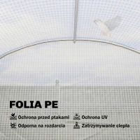 Outsunny Szklarnia foliowa 2,7 x 2 x 2 m z półkami, rolowanymi drzwiami, 6 oknami, wspornikami(m-6)