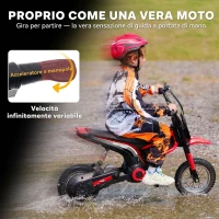 HOMCOM Moto Elettrica per Bambini con Acceleratore Manuale, 2 Velocità 8-16km/h, Età 8-12 Anni, Rosso(m-4)