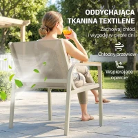 Outsunny Zestaw mebli ogrodowych metalowy, odporny na warunki atmosferyczne, sofa 2-osobowa, 2 fotele, stolik, zielony(m-5)