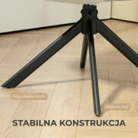 HOMCOM Fotel tapicerowany, fotel akcentowy, nowoczesny design, obrotowy, do 120 kg, Kremowy(m-7)