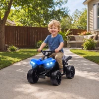 AIYAPLAY Quad Elettrico per Bambini ATV con Batteria Ricaricabile 6V, Fari LED e Musica, Età 18-56 Mesi, Blu(m-2)