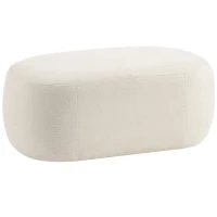 HOMCOM Bancă pentru pat complet tapițată design pietricică bancă chenille cu picioare din plastic 98 cm crem(m-8)