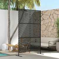 Outsunny Osłona Ogrodowa Geometria Ogrodu, Metal, 122 x 45 x 198 cm, Czarny(m-7)