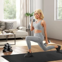 SPORTNOW Set 2 Manubri Esagonali da 9 kg in Metallo e Plastica con Impugnatura Antiscivolo, 25x11x11cm, Grigio(m-2)