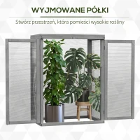 Outsunny 3 Poziomy Szklarnia Tunelowa Na Rośliny Warzywa Teł Gastronomiczny z Dwiema Drzwiami z Drewna i Poliwęglanu Odporny na Warunki Atmosferyczne Nośność do 15 kg (na półkę) 58 x 44 x 78 cm(m-7)