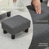 HOMCOM poef gestoffeerde poef entreebank voor woonkamer slaapkamer voetensteun linnen touch stof schuimstof donkerblauw 40 x 30 x 24 cm(m-4)