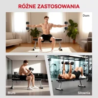 HOMCOM Hantle z teksturowanym uchwytem, żeliwne, 2 x 20kg do domu, siłowni, treningu siłowego(m-6)