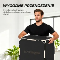SPORTNOW Skrzynia Skoków, bez Ostrych Kantów, Sklejka, Regulowana Wysokość, Uchwyty Boczne, Czarna(m-7)