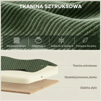 HOMCOM Fotel akcentowy, obrót 360°, nowoczesny fotel obrotowy z okrągłą podstawą, do salonu i sypialni, zielony(m-6)