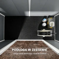 Outsunny 2,4 x 1,3 m Domek Ogrodowy, Szopa z Plastiku z Podłogą, Okno, Zamknięte Drzwi, dla Ogrodu, Tarasu, Szary(m-6)