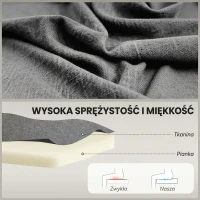 HOMCOM Sofa dwuosobowa, Mała Sofa Loveseat w wyglądzie lnu, Nowoczesna Sofa do Salonu, Sypialni, Małych Pomieszczeń, Szara, 117 x 56,5 x 77 cm(m-5)