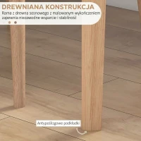 HOMCOM Stół jadalny, okrągły stół kuchenny dla 2 osób, stół jadalny w stylu wiejskim, do salonu, drewno massif, Ø75 x 76 cm, Biały(m-5)