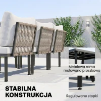Outsunny Zestaw Mebli Ogrodowych 5-6 Osób Sofa Dwuosobowa, Krzesła, Narożnik, Stolik, Podnóżek(m-6)