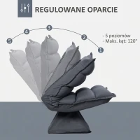 HOMCOM Fotel Podłogowy z Regulacją Oparcia, Obrotowy, Krzesło Medytacyjne, Fotel Relaksacyjny do Salonu, Biura, Pokrycie Mikrofibra, Ciemnoszary, 62 x 70 x 95 cm(m-4)