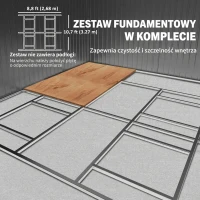 Domek ogrodowy 12,4 m², dach jednospadowy, zielony, z fundamentem(m-6)