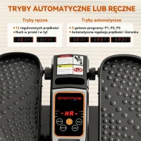 SPORTNOW Elektryczny trener eliptyczny, urządzenie pedałowe z 12 regulowanymi prędkościami, przenośny, lekki, pilot, monitor LED, stal, tworzywo sztuczne, czarny(m-4)
