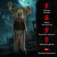 160 cm Szkielet Halloween z LED, dźwięk, dekoracja(m-7)