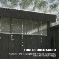 Outsunny Capanno da Giardino con Lucernario in Acrilico e Fori di Drenaggio, in Acciaio, 162x259x201 cm, Grigio Scuro(m-6)