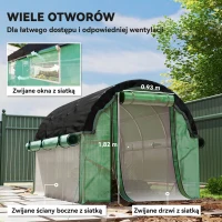 Szklarnia 3x2x2 m, folia, 6 okien, drzwi rolowane(m-5)