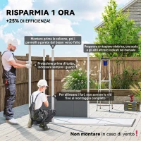Outsunny Casetta da Giardino in Resina con Pavimento, 2 Porte con Blocco, Finestra, 2.4 x 1.3 m, Grigio(m-4)
