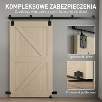 HOMCOM Zestaw do drzwi przesuwnych 244 cm, czarny, dla drzwi pojedynczych(m-7)