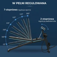 HOMCOM Ławka treningowa, składana ławka z 7-stopniową regulacją oparcia, ławka fitness do 120 kg, niebieska(m-4)
