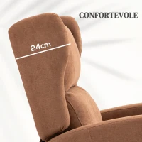HOMCOM Poltrona Relax Alzapersona in Velluto con Schienale Reclinabile a 160° con Telecomando, Marrone Scuro(m-5)
