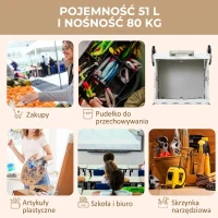 Składany wózek na zakupy z teleskopowym uchwytem, 80 kg, biały(m-5)