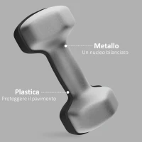SPORTNOW Set 2 Manubri Esagonali da 2x8 kg in Metallo e Plastica con Impugnatura Antiscivolo, 24x11x11 cm, Nero(m-5)