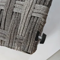 Outsunny Cesta Contenitore da Giardino e Casa in Rattan con Tessuto Interno, 57x34x62cm, Grigio(m-7)