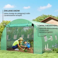 Szklarnia 6x3x2 m, folia, 12 okien, drzwi rolowane(m-6)
