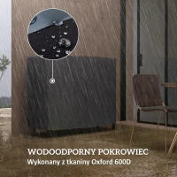 Outsunny Regał na Drewno na Opał, 0,33 m³, z Torbą i Ochronną Pokrywą, Metalowy, do 150 kg, 120 x 36 x 99 cm, Czarny(m-4)