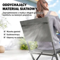 Outsunny Zestaw Mebli Ogrodowych Składany 5-częściowy Stół z 4 Oddychającymi Krzesłami w Stylu Drewna, Kompaktowy(m-7)