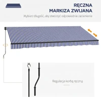 Markiza tarasowa 400x300cm z korbką, UV30+, odporna na słońce(m-4)