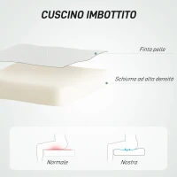 HOMCOM Sedia da Ufficio Regolabile con Rivestimento a Bottoni, in Pelle PU, Schiuma e Acciaio, 44x50x78-88 cm, Bianco(m-4)