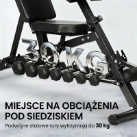 SPORTNOW Wielofunkcyjna ławka treningowa, regulowana ławka skośna i płaska z 6-stopniowym oparciem, 3-stopniowym siedziskiem, czarna(m-7)