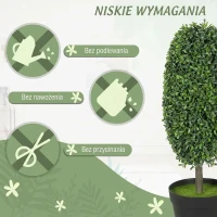 HOMCOM Set of 2 Decorative Artificial Plants, 60cm UV Resistant Faux Olive-Shaped Topiary with Plastic Pot and Flocking, Fake Plants for Indoor Outdoor Decor, Green(m-6)