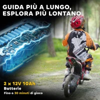 HOMCOM Moto Elettrica per Bambini con Acceleratore Manuale, 2 Velocità 8-16km/h, Età 8-12 Anni, Rosso(m-6)