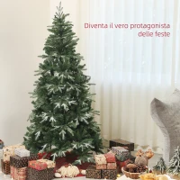 HOMCOM Albero di Natale Innevato con 850 Rami e Design a Sezioni, in Plastica e Acciaio, Ø110x180 cm, Verde(m-4)
