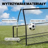 SPORTNOW Rebounder piłkarski, 2-w-1 Dwustronny Składany Rebounder z Siatką, 200 x 94 cm, Czarny(m-5)