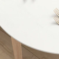 HOMCOM Stół jadalny, okrągły stół kuchenny dla 2 osób, stół jadalny w stylu wiejskim, do salonu, drewno massif, Ø75 x 76 cm, Biały(m-6)