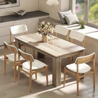 Rozkładany stół HOMCOM 180-260 x 90 cm, stół kuchenny dla 8-10 osób, nowoczesny stół do małych przestrzeni, jadalnia, dąb(m-10)