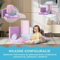 HOMCOM Miękkie klocki dla dzieci, rozwijające kreatywność, skóra ekologiczna, 40x40x20 cm, Wielokolorowy, 1-3 lata(m-5)