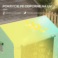 Outsunny Szklarnia foliowa szklarnia na wczesną uprawę, odporna na warunki atmosferyczne, z rolkowymi drzwiami, 200 x 200 x 140 cm, Zielony(m-4)