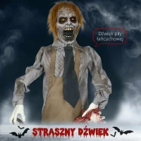 Dekoracja Halloween 170cm Morderca z piłą, ruchome ramiona(m-4)