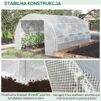 Outsunny Folienowe szklarniowe 3,97 x 3 x 2m, UV-ochrona, do ogrodu(m-6)