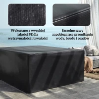 Outsunny Pokrowiec na Meble Ogrodowe Wodoodporny Zimowy Ochronny 235 x 190 x 90cm Czarny(m-5)