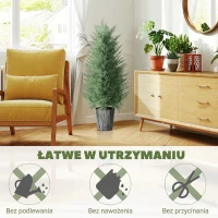 HOMCOM Zestaw 2 szt. Sztuczne drzewa cyprysowe duże 90cm Roślina sztuczna, plastik Sztuczne rośliny w doniczce 15 x 15 x 90 cm Zielony(m-5)