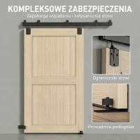 HOMCOM Wytrzymały zestaw do drzwi przesuwnych 183 cm czarny do jednoskrzydłowych drzwi(m-7)